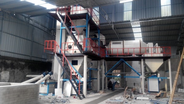 滾筒式無機(jī)?；⒅楸厣皾{生產(chǎn)線